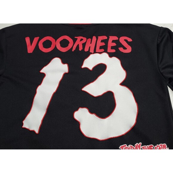 Friday The 13th Jason Voorhees Bloody Hockey Jersey Black Red White EUC Horror - Picture 10 of 12